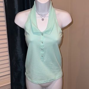 Lacoste Mint Green Halter Polo Tank Top
